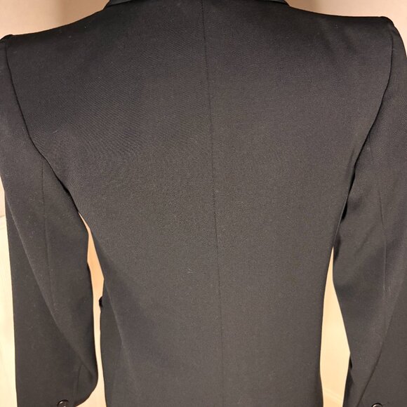 YSL RIVE GAUCHE VINTAGE BLACK GABERDINE BLAZER 1990's size 38 - Picture 2 of 11
